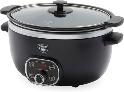 🍲 Extra-Large 6QT Ceramic Slow Cooker – Healthy, Family-Ready & Programmable ✨
