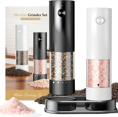 ⚡🧂 Electric Salt & Pepper Grinder Set – Sleek, Hands-Free Seasoning for Your Kitchen 🍴✨