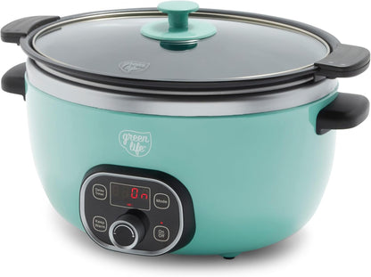 🍲 Extra-Large 6QT Ceramic Slow Cooker – Healthy, Family-Ready & Programmable ✨