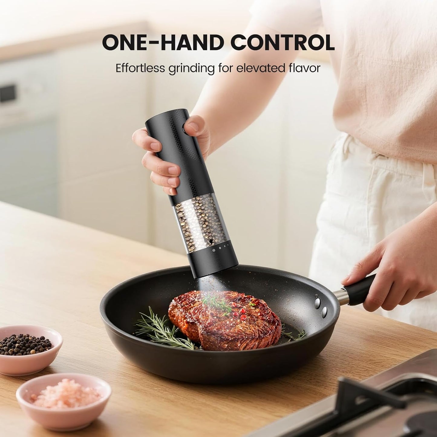 ⚡🧂 Electric Salt & Pepper Grinder Set – Sleek, Hands-Free Seasoning for Your Kitchen 🍴✨