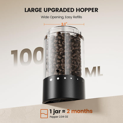 ⚡🧂 Electric Salt & Pepper Grinder Set – Sleek, Hands-Free Seasoning for Your Kitchen 🍴✨