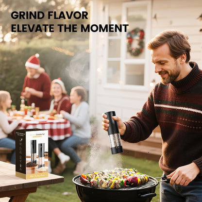⚡🧂 Electric Salt & Pepper Grinder Set – Sleek, Hands-Free Seasoning for Your Kitchen 🍴✨