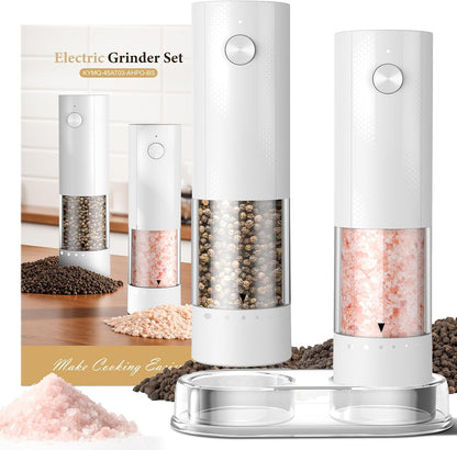 ⚡🧂 Electric Salt & Pepper Grinder Set – Sleek, Hands-Free Seasoning for Your Kitchen 🍴✨