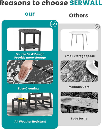 🌿 Adirondack Outdoor Side Table – Stylish & Weather-Resistant 🌞