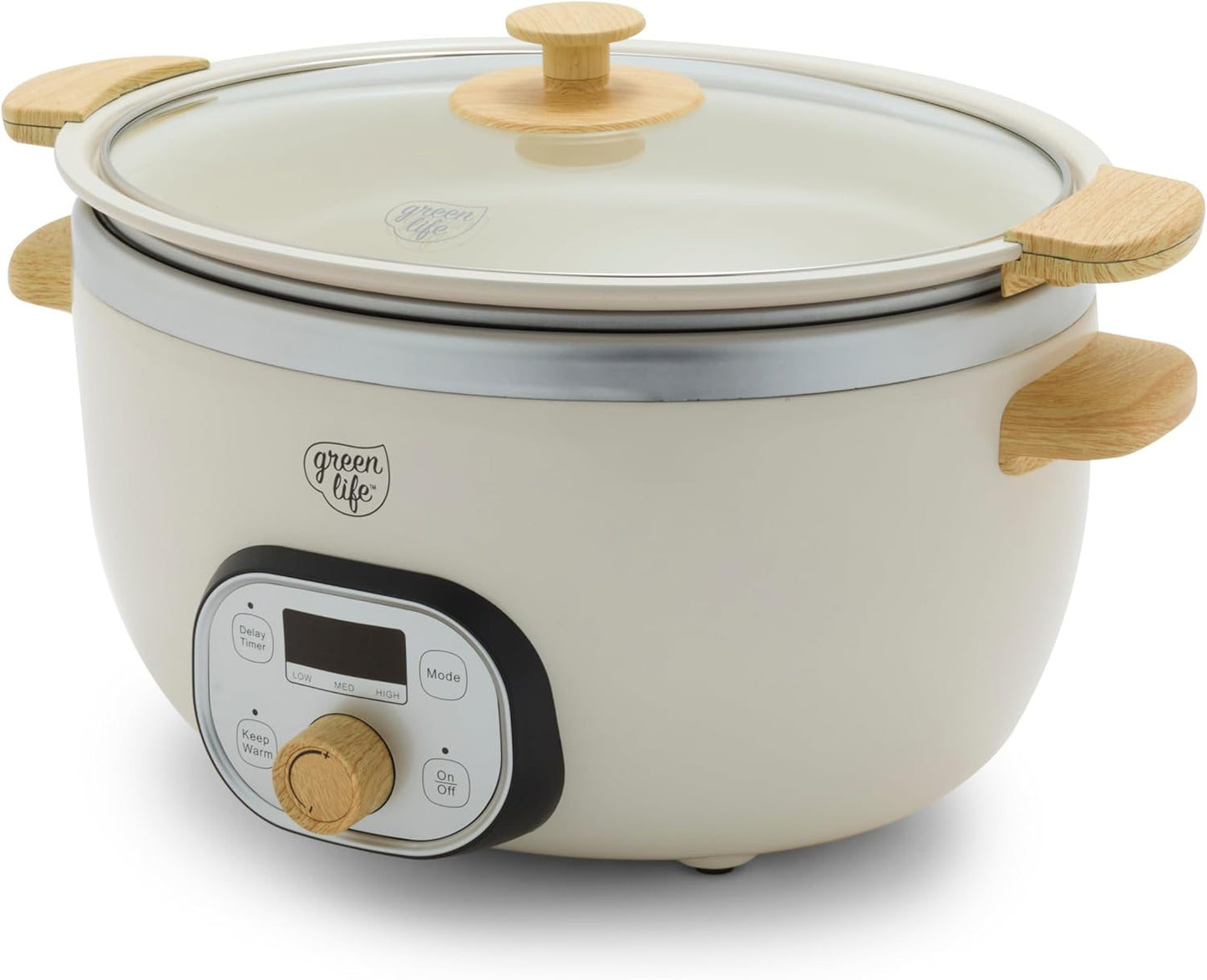 🍲 Extra-Large 6QT Ceramic Slow Cooker – Healthy, Family-Ready & Programmable ✨