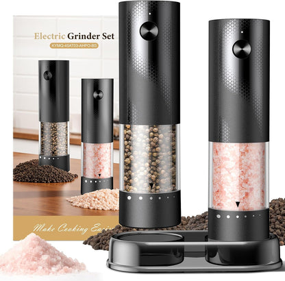 ⚡🧂 Electric Salt & Pepper Grinder Set – Sleek, Hands-Free Seasoning for Your Kitchen 🍴✨