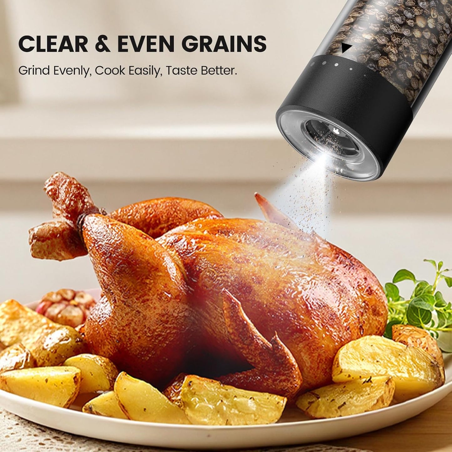 ⚡🧂 Electric Salt & Pepper Grinder Set – Sleek, Hands-Free Seasoning for Your Kitchen 🍴✨