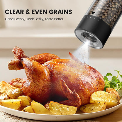 ⚡🧂 Electric Salt & Pepper Grinder Set – Sleek, Hands-Free Seasoning for Your Kitchen 🍴✨
