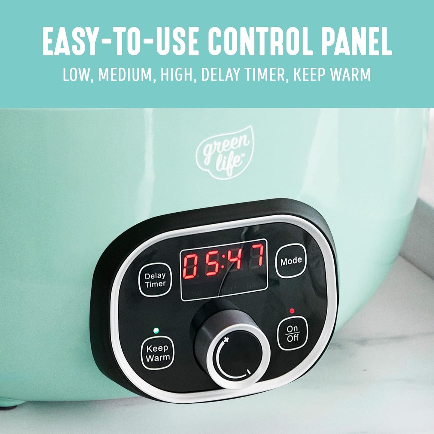 🍲 Extra-Large 6QT Ceramic Slow Cooker – Healthy, Family-Ready & Programmable ✨
